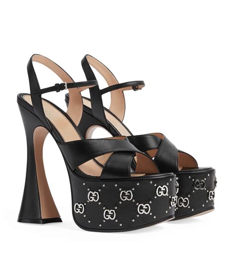 gucci interlocking platform sandals|Gucci platform wedge sandal.